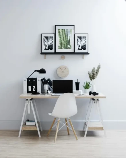 coin bureau décoré et pensé par Angelisa Design à Amiens via du coaching Déco à distance