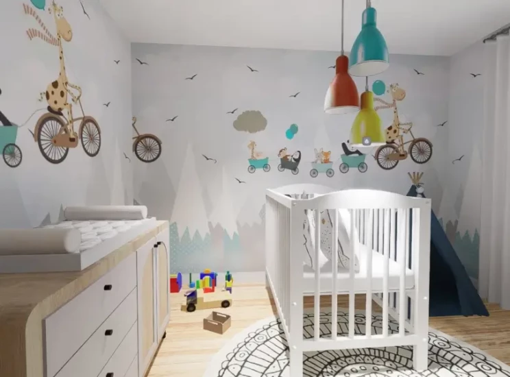 conception en 3D pour la nouvelle décoration d'une chambre de bébé, à Amiens, Cambrai par Angélisa Design, petit tarif et excellents résultats