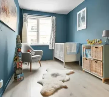 décoration d'une chambre de bébé avec nouveau design à Cambrai, couleur bleu pastel et des tons clairs