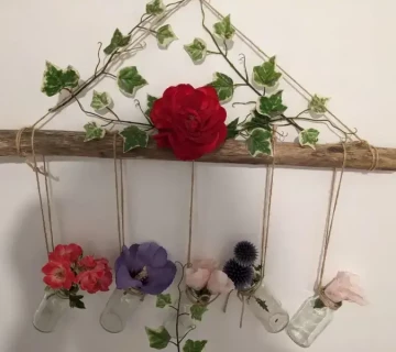 déco mural avec fleurs, fioles, pour embellir, créer style, home staging, par Angelisa Design à Amiens, Cambrai et Arras