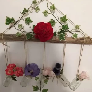 déco mural avec fleurs, fioles, pour embellir, créer style, home staging, par Angelisa Design à Amiens, Cambrai et Arras